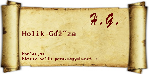 Holik Géza névjegykártya