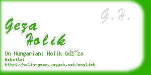 geza holik business card